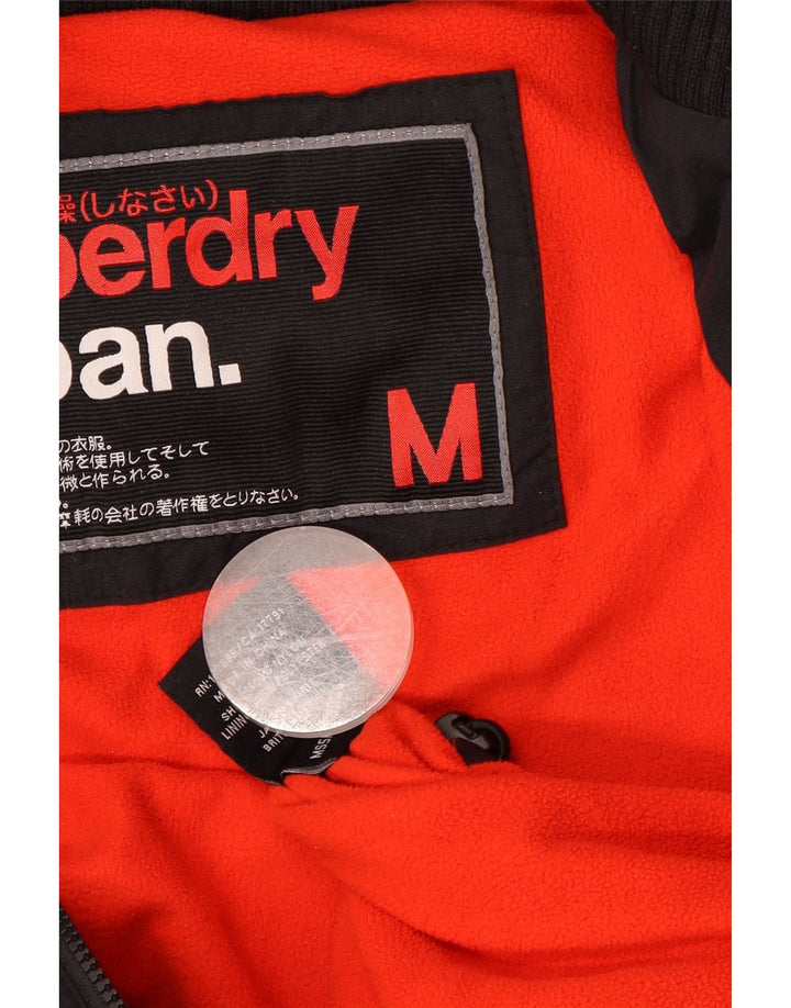 Męska kurtka wiatrówka SUPERDRY z kapturem UK 14, średni czarny nylon