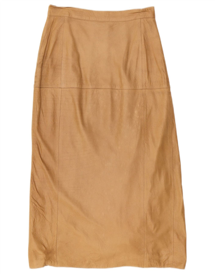 Damska skórzana spódnica z wysokim stanem VINTAGE IT 42 Medium W26 Brązowa