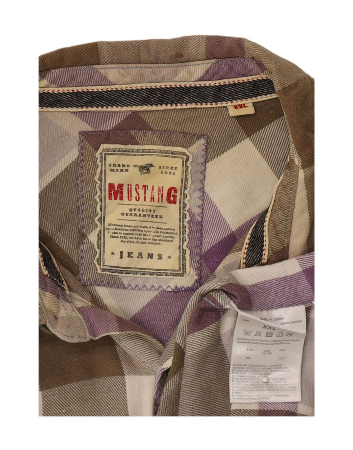 MUSTANG Mens Flannel Shirt 2XL Multicoloured Check Cotton Vintage Mustang and Second-Hand Mustang from Messina Hembry 
