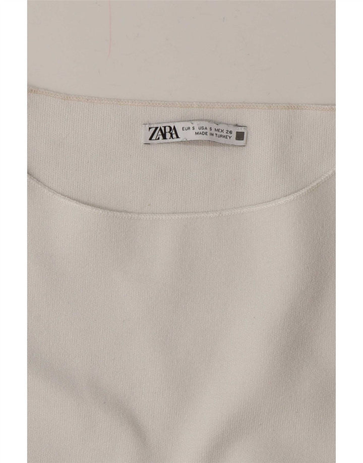 Bluzka damska Zara Crop Batwing Top UK 8 Small White