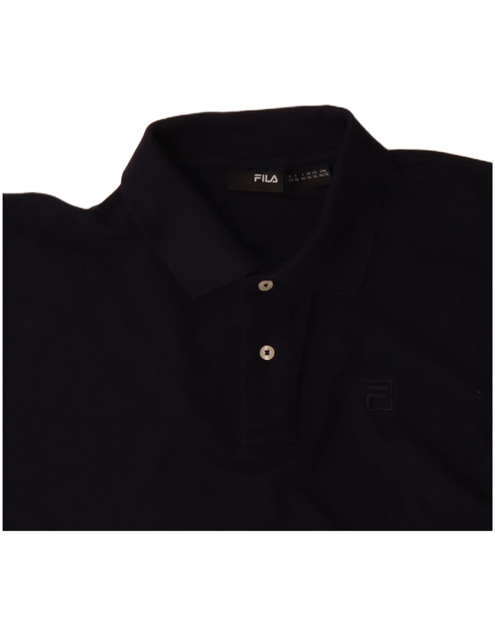FILA Mens Polo Shirt XL Navy Blue Cotton