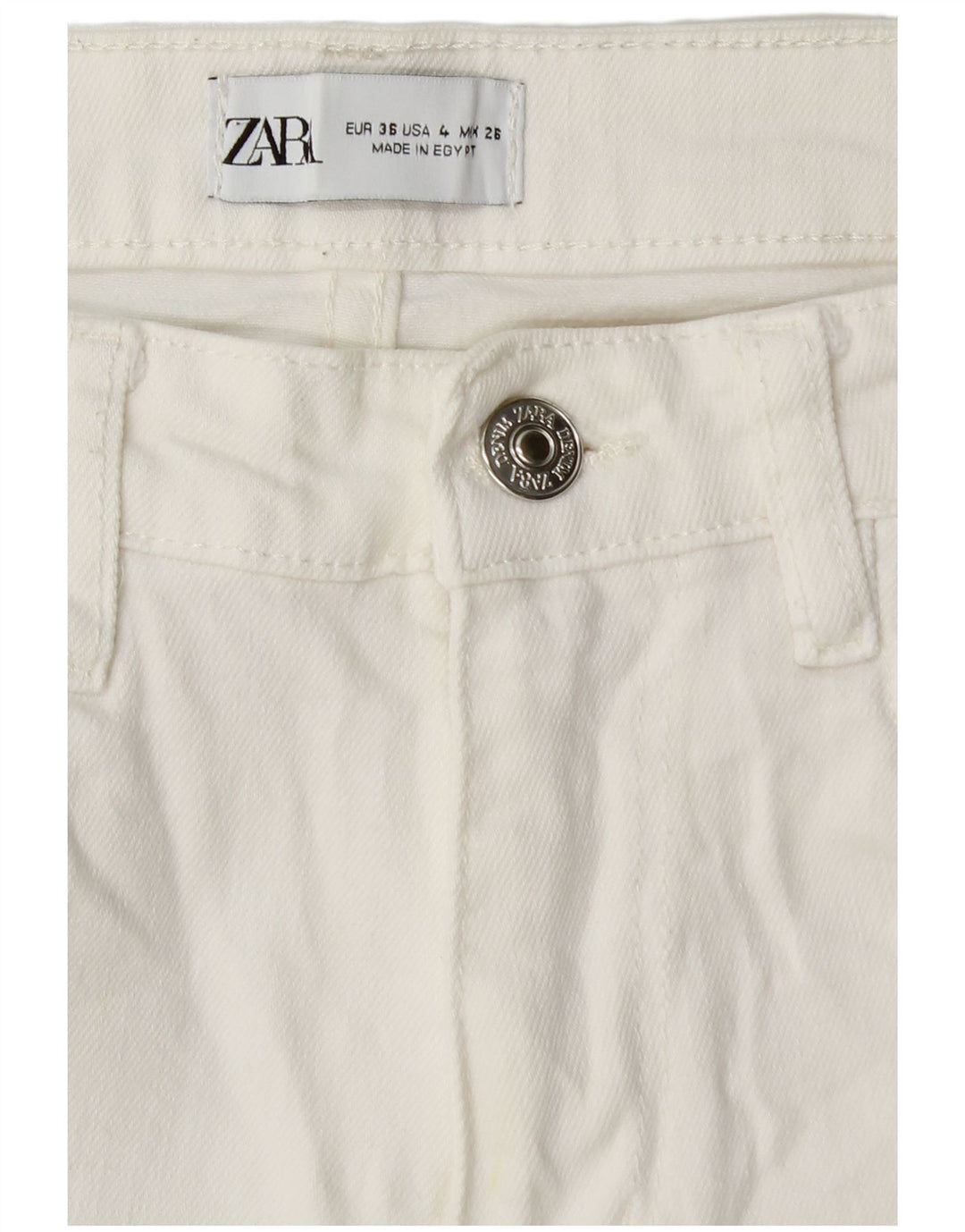 Damskie proste dżinsy ZARA EU 36 XS W26 L26 Białe