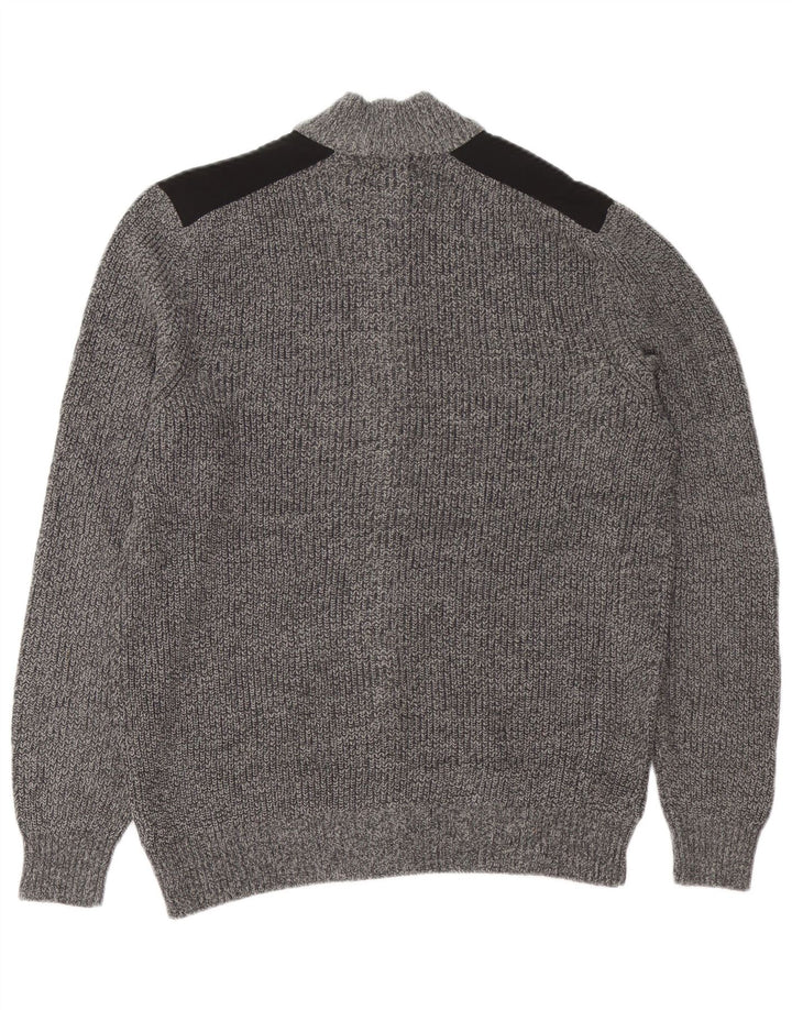 IZOD Męski sweter rozpinany Średnioszary, bawełniany blok kolorów