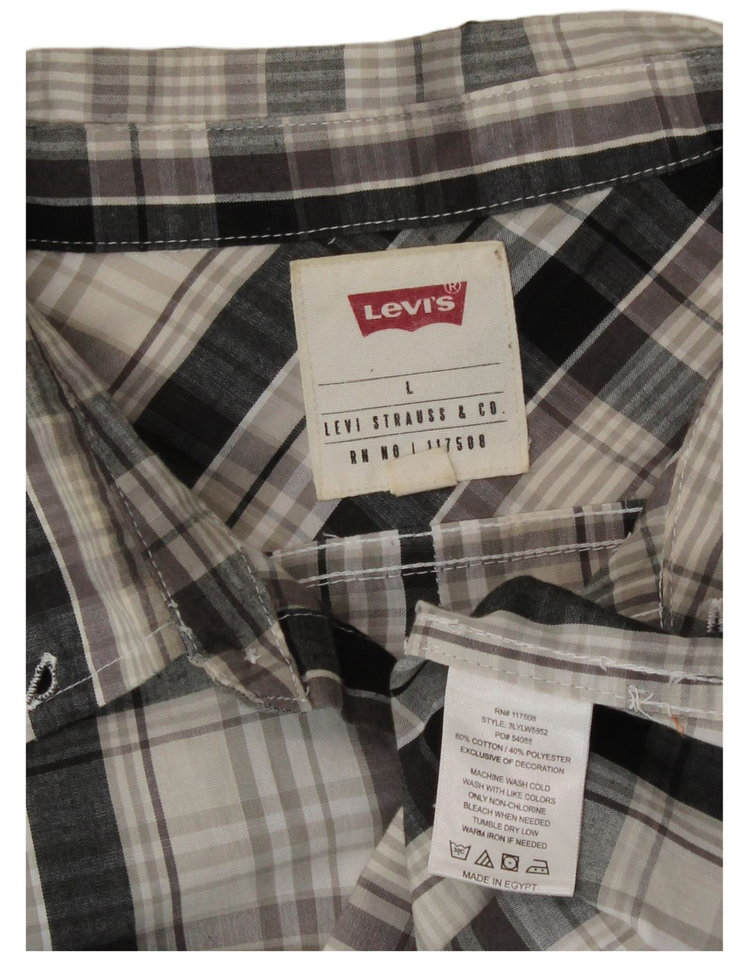Koszula męska Levi's, duża, szara, bawełniana w kratę