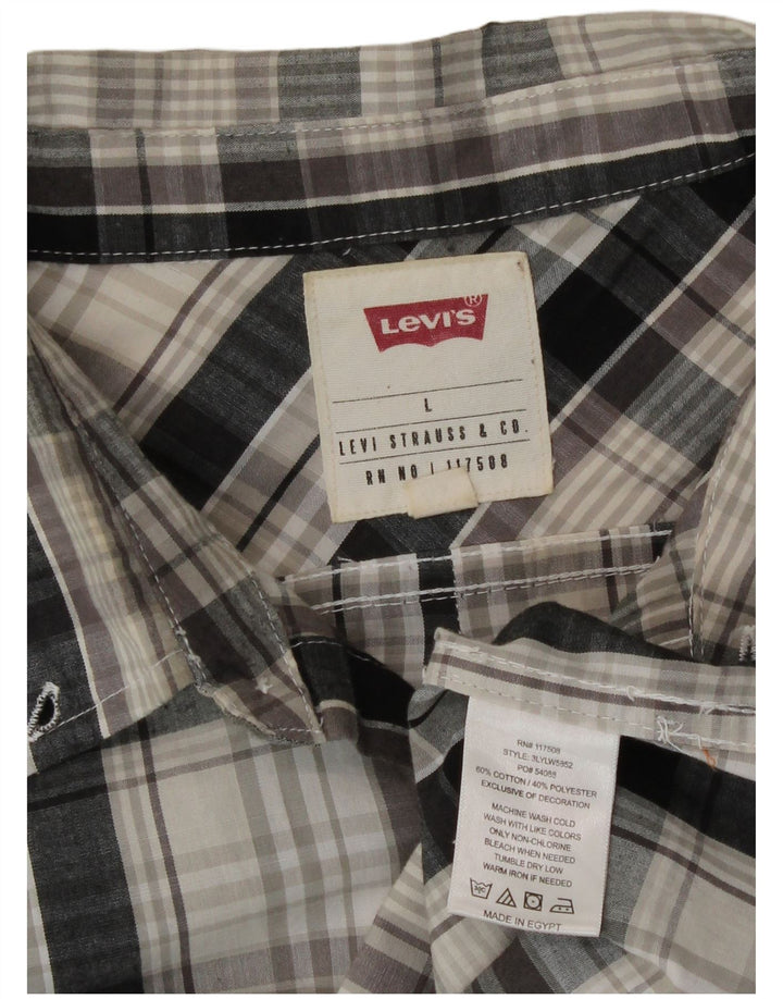 Koszula męska Levi's, duża, szara, bawełniana w kratę