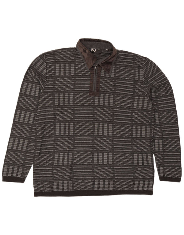 Męski sweter polo Umberto Bilancioni IT 56 2XL Szary geometryczny