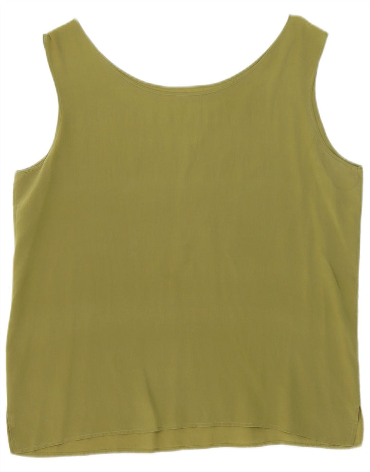 Damska bluzka bez rękawów w stylu vintage, UK 16, duża khaki