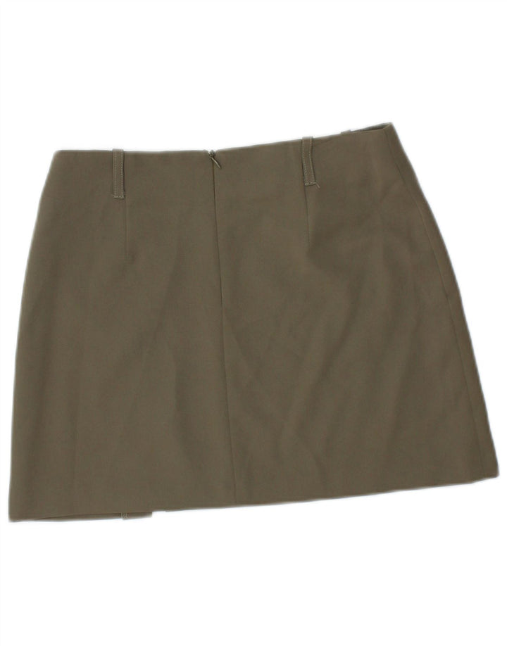 Damska spódnica mini z niskim stanem VINTAGE IT 40 Small W28 Khaki Poliester