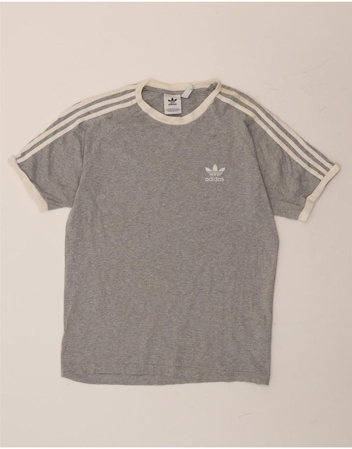 Adidas Męski T-shirt Top Duży Szary Bawełniany