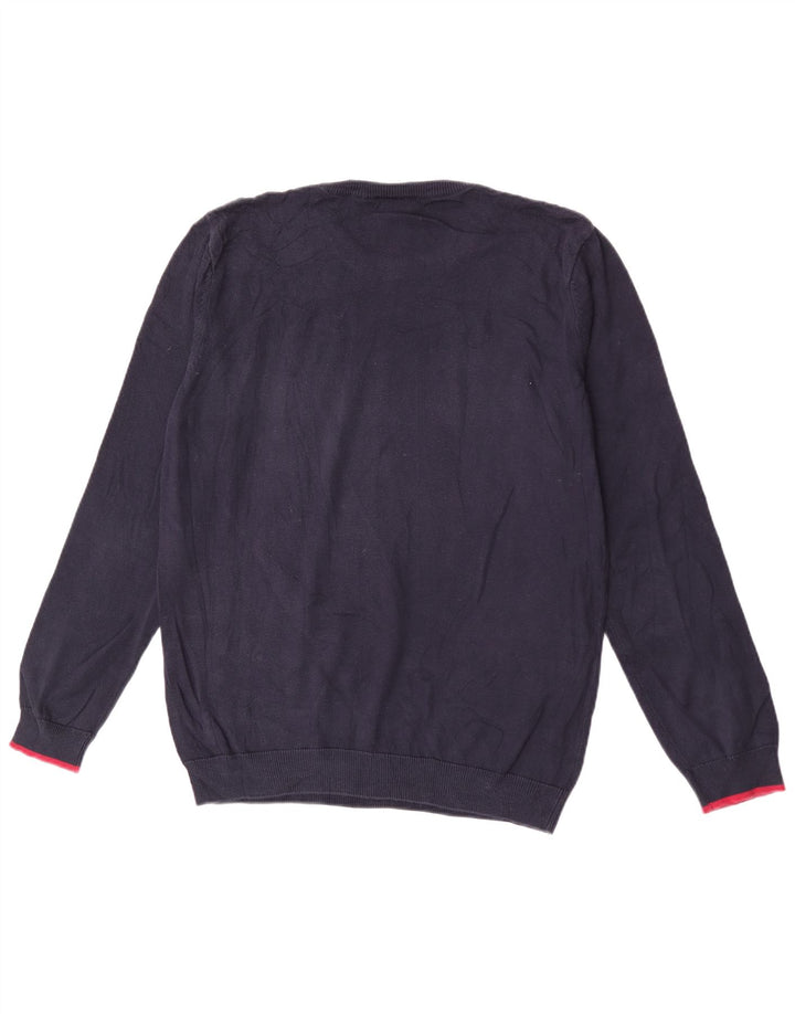 Męski sweter Lacoste z okrągłym dekoltem, rozmiar 5, duży, granatowy, bawełniany