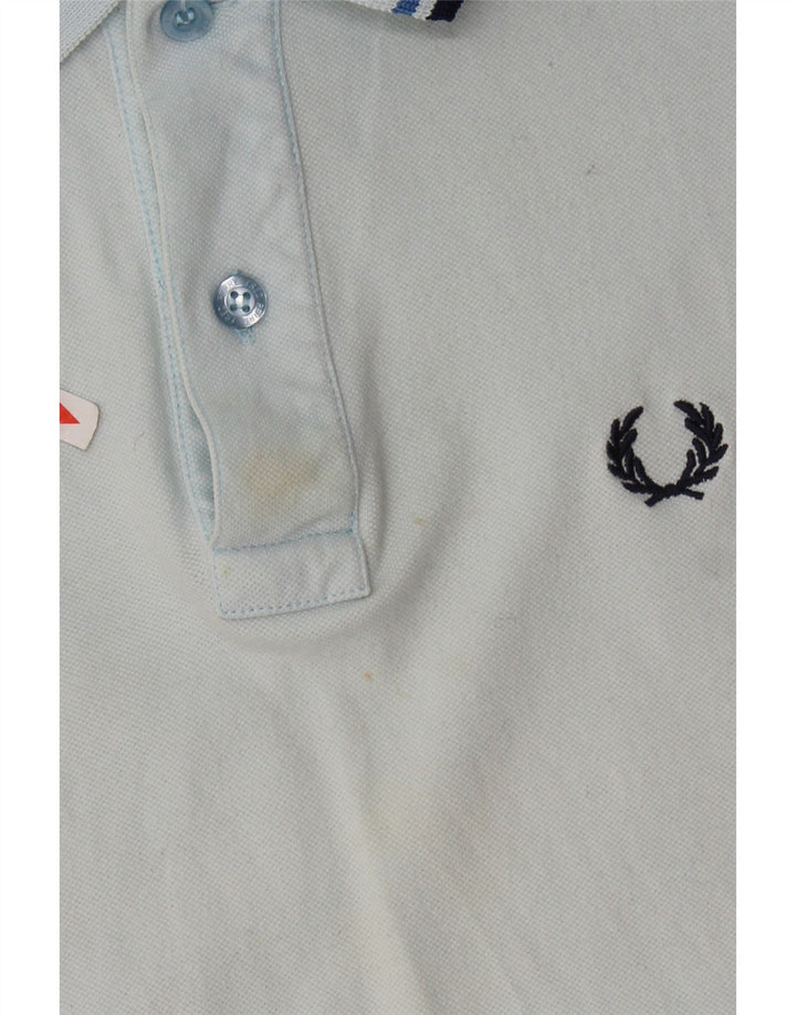 FRED PERRY Męska lekka i elastyczna koszulka polo, mała, niebieska, bawełniana