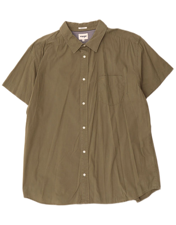 Męska koszula z krótkim rękawem Wrangler o regularnym kroju, 2XL, bawełna khaki
