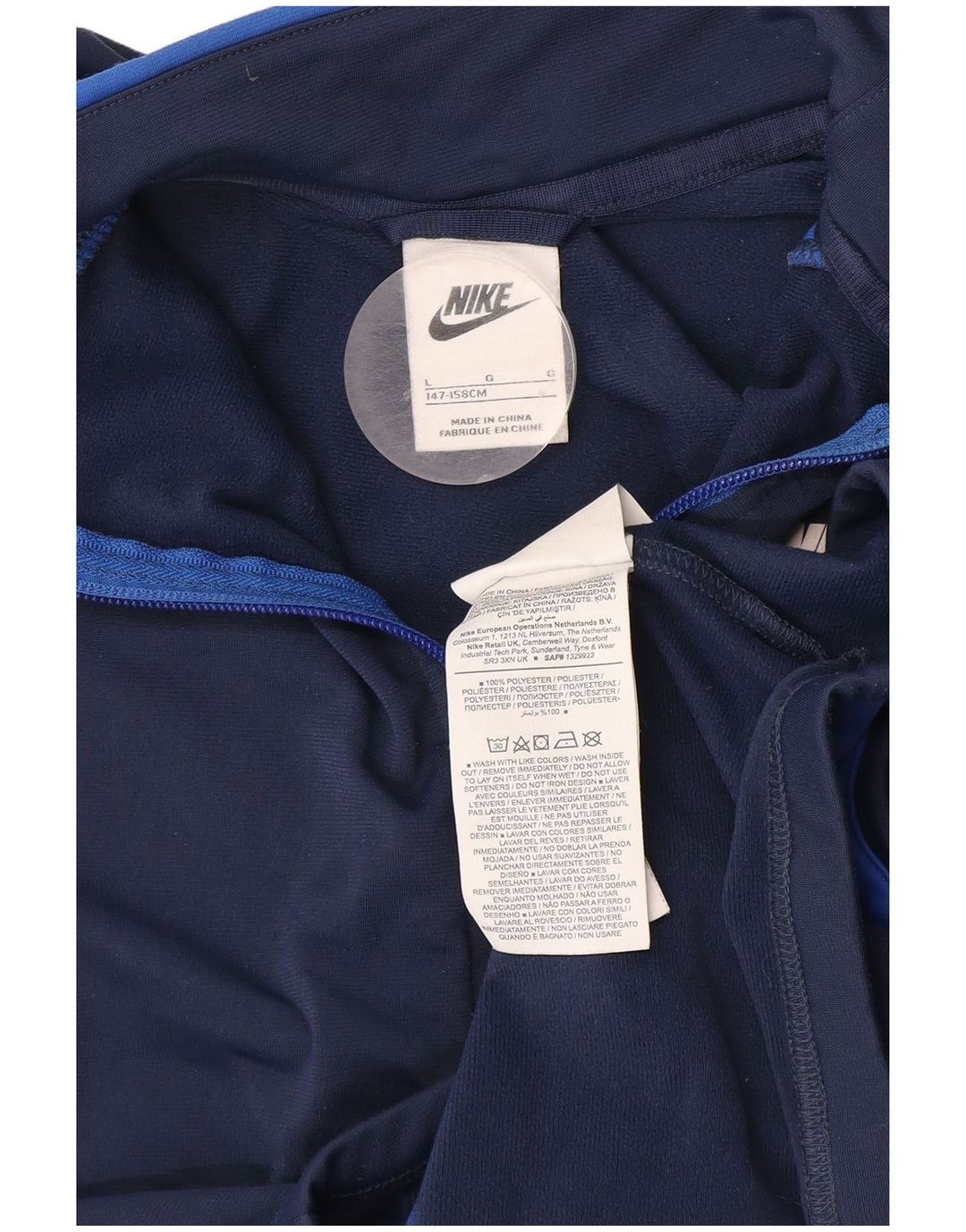 Kurtka chłopięca Nike Dresowa Top 12-13 lat, duża, granatowa, z blokami kolorów