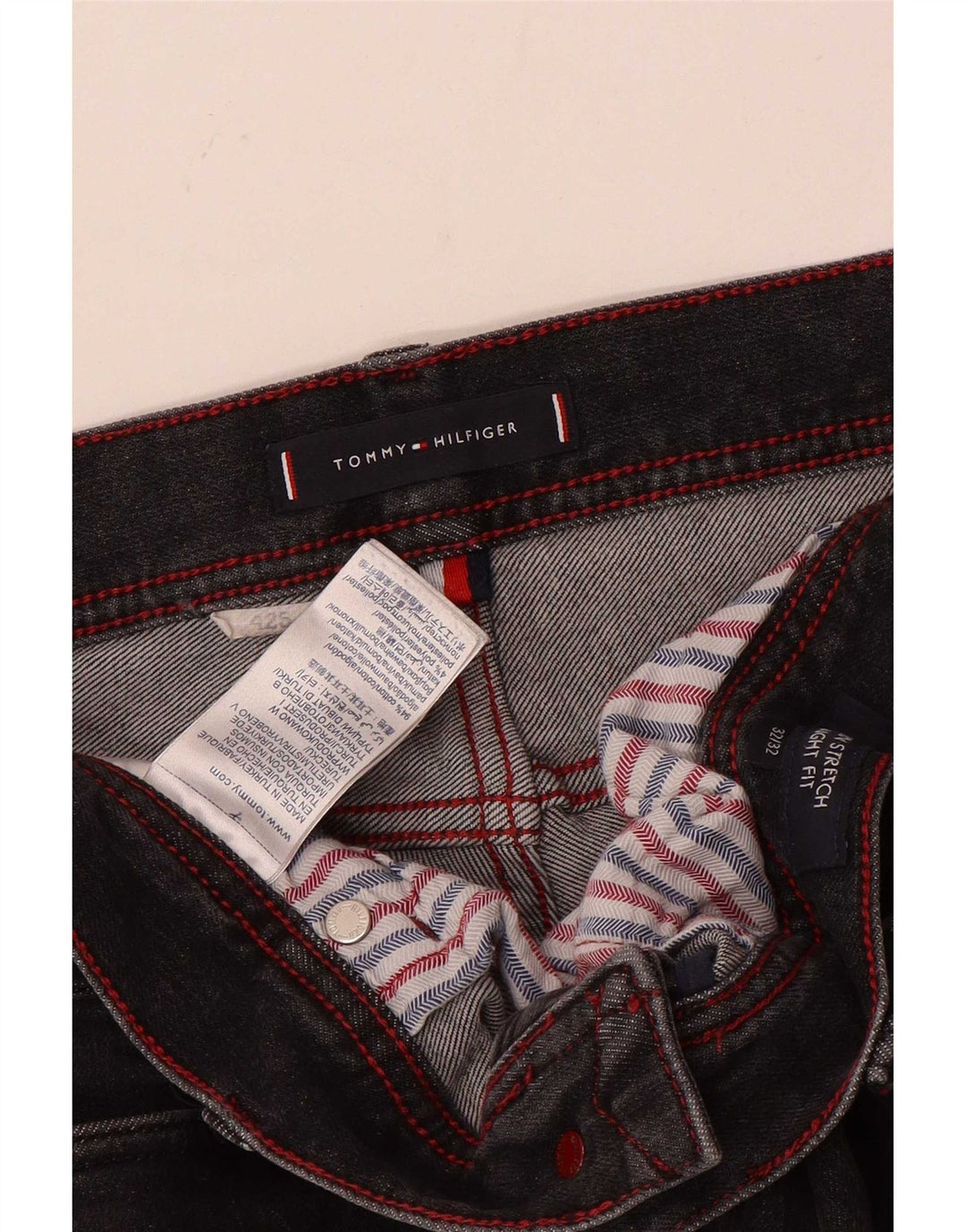 Męskie proste dżinsy Tommy Hilfiger W32 L29 Szara bawełna