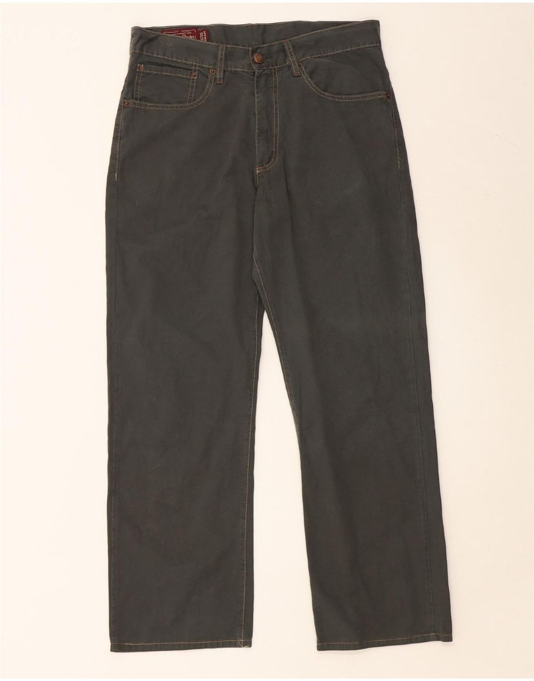 MARLBORO CLASSICS Męskie proste spodnie codzienne W32 L28 Zielona bawełna