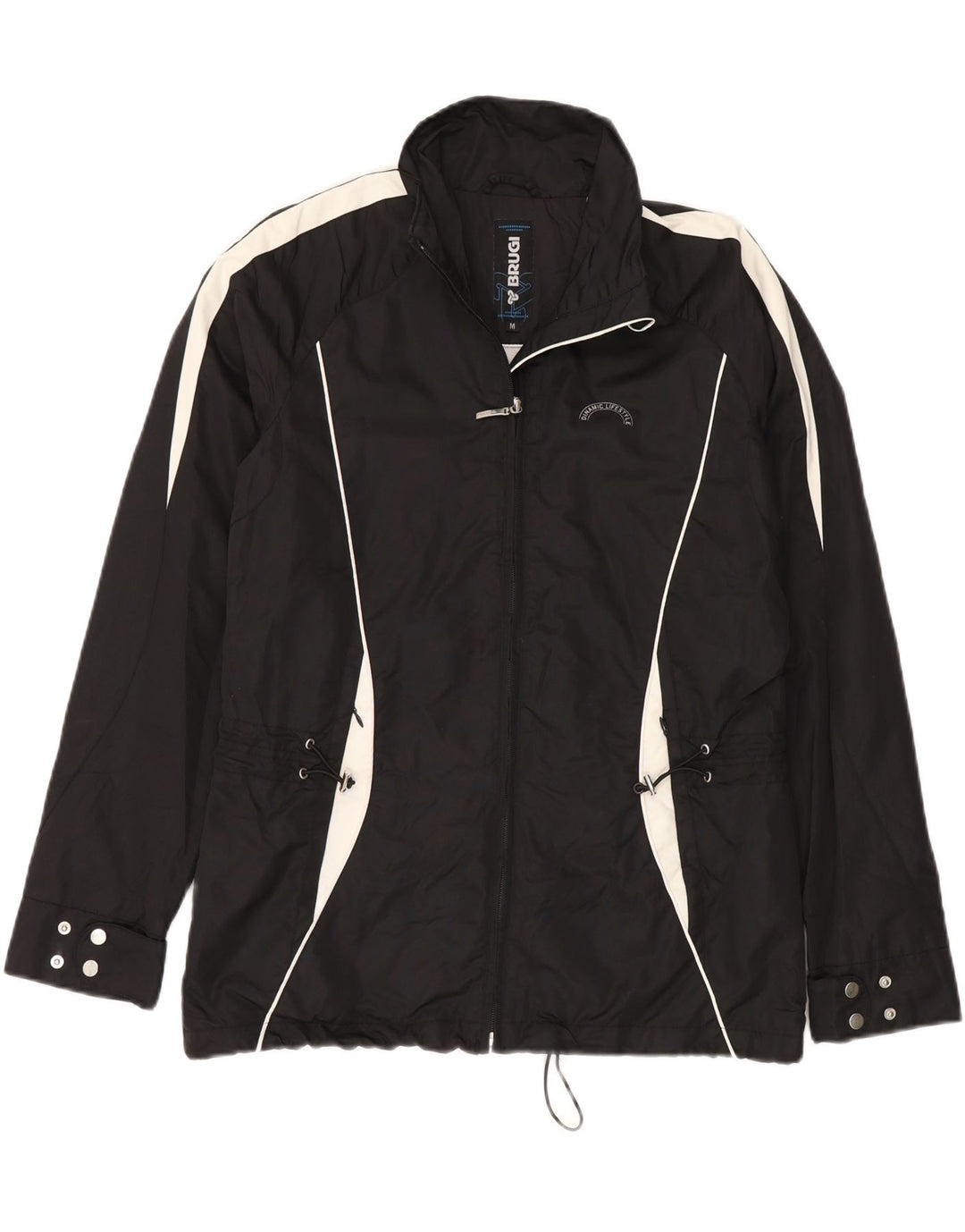 Męska kurtka przeciwdeszczowa Brugi UK 38, średni czarny poliamid z blokami kolorów