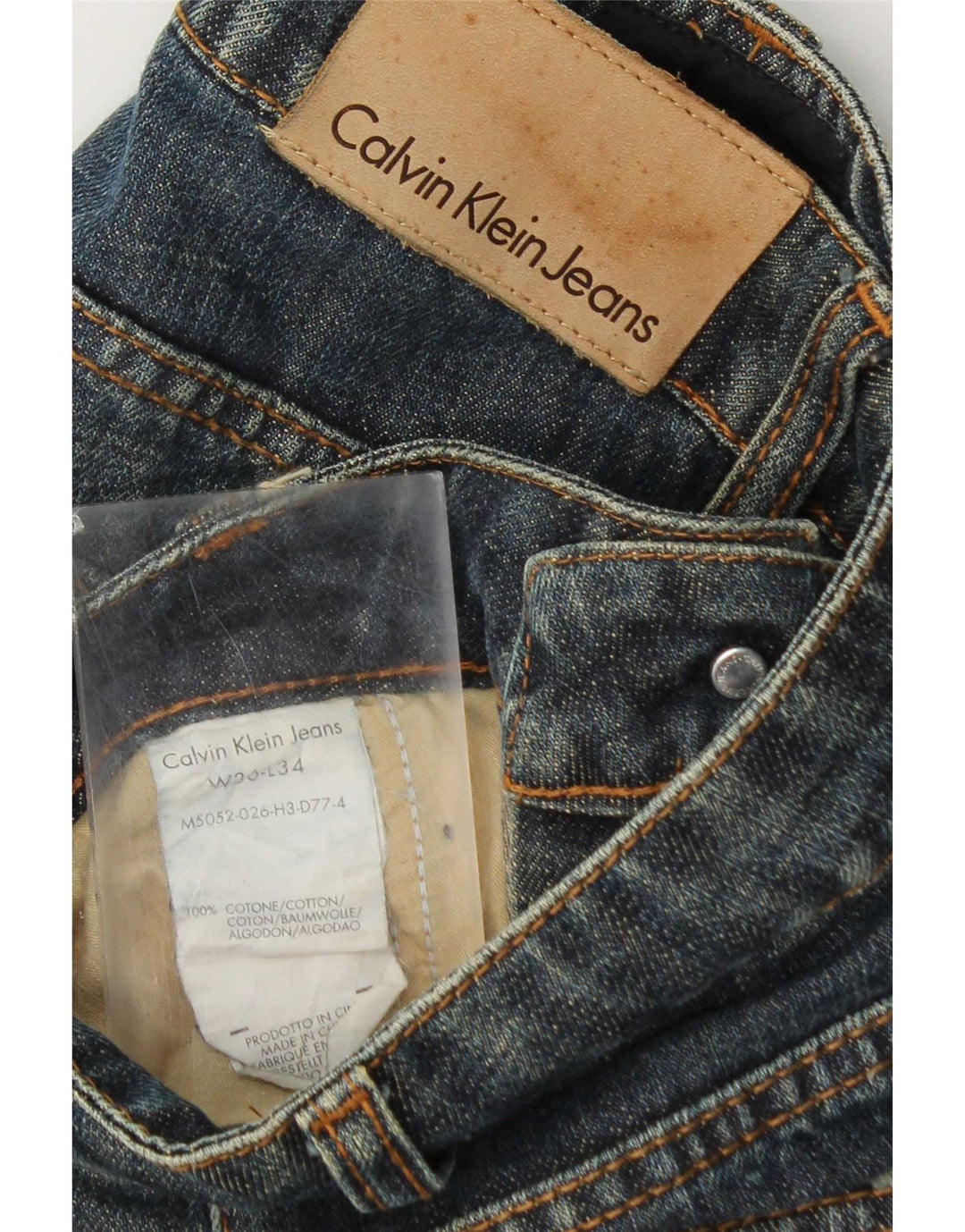 Męskie proste dżinsy Calvin Klein W36 L28 Niebieskie bawełniane