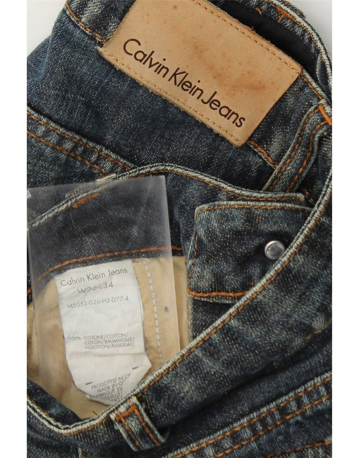 Męskie proste dżinsy Calvin Klein W36 L28 Niebieskie bawełniane