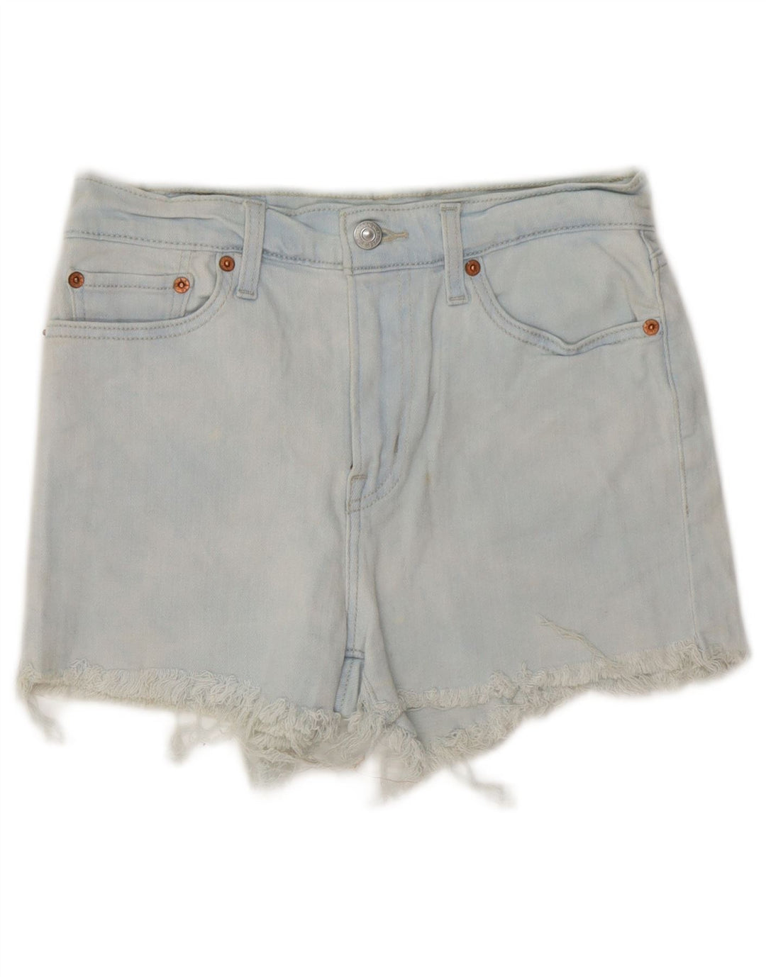 Damskie spodenki jeansowe Levi's z wysokim stanem W27, małe, niebieskie, bawełniane