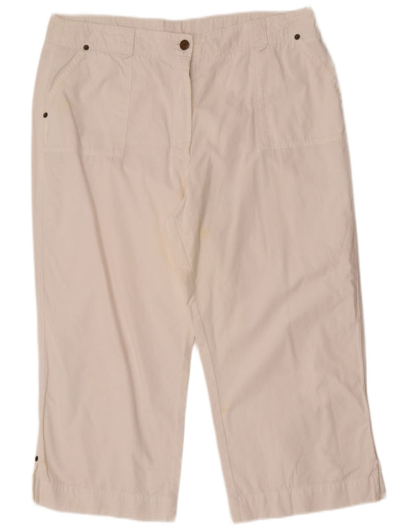 Marks & Spencer Damskie spodnie Capri z wysokim stanem UK 18 XL W34 L22 Białe