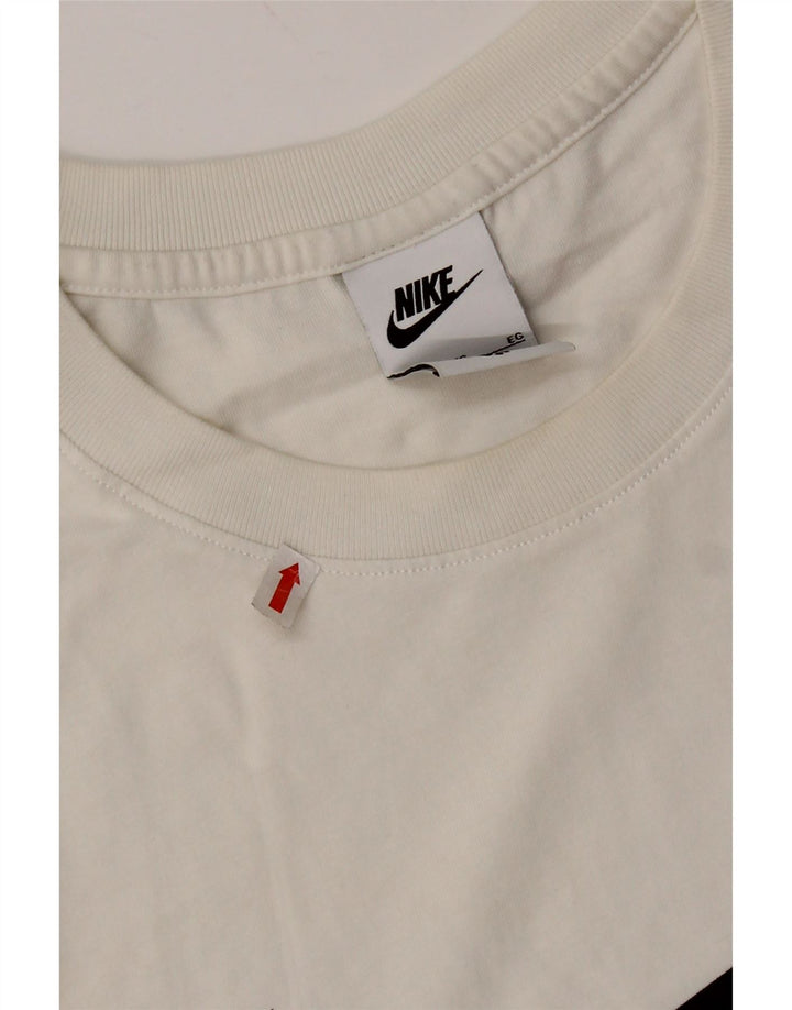 Męski T-shirt Nike z grafiką Top XL, biały, z blokami kolorów
