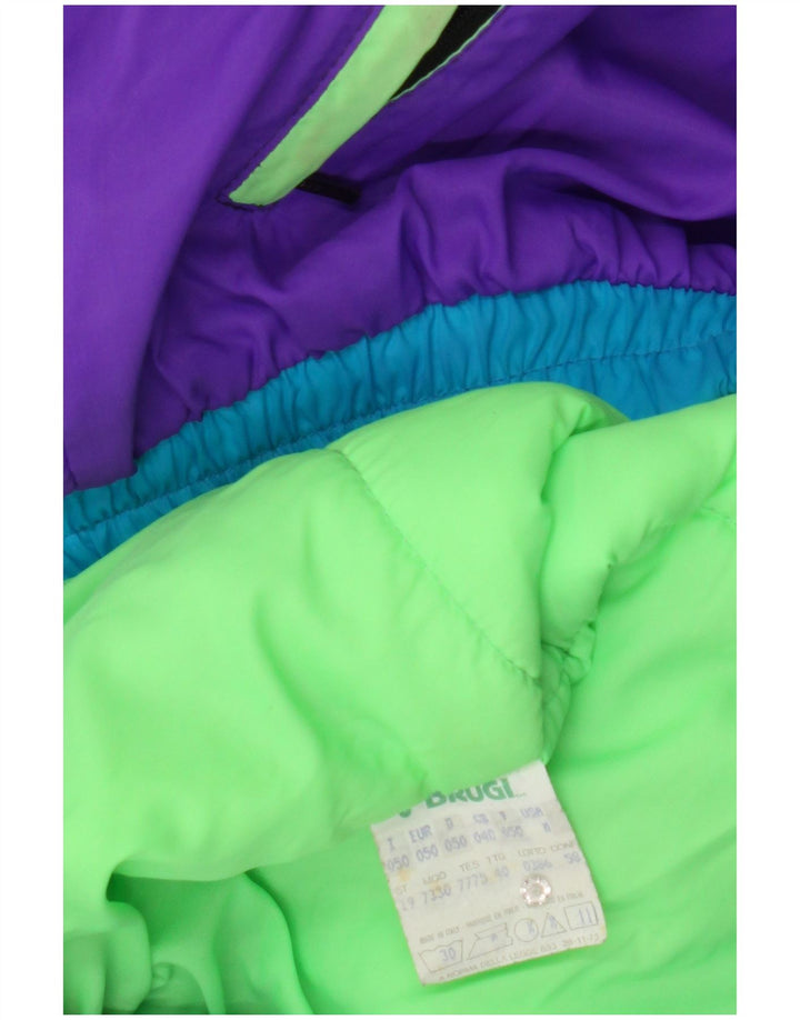 Męska kurtka narciarska Brugi UK 40, duży, fioletowy nylon z blokami kolorów