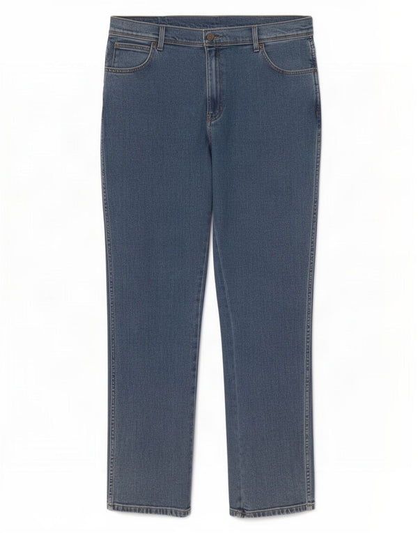 Wrangler Mens Regular Fit Straight Jeans W38 L34 Blue Cotton