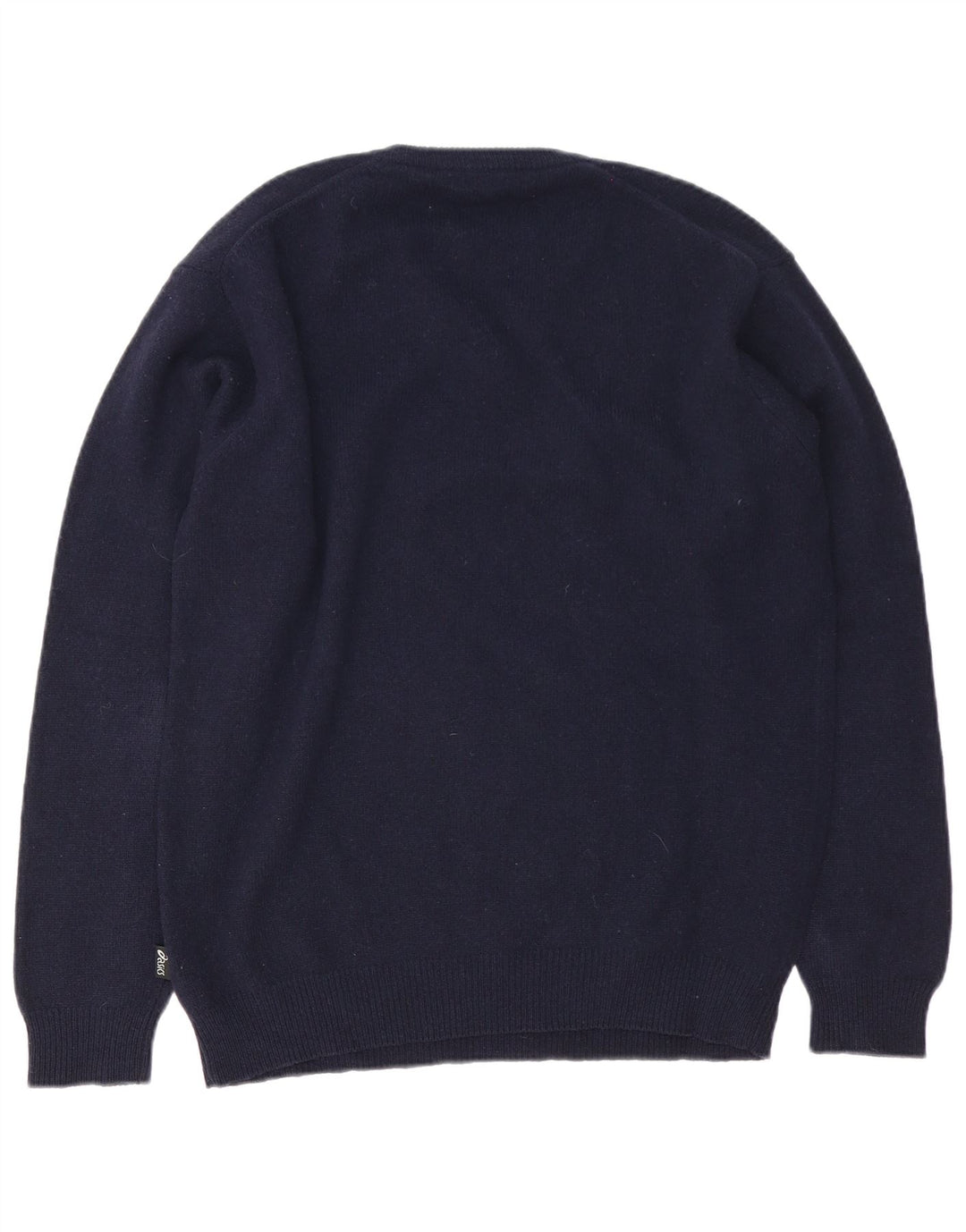 Męski sweter Asics z dekoltem w kształcie litery V, duży, granatowy, z owczej wełny