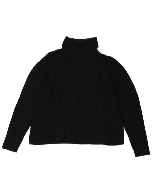 Marks & Spencer Damski sweter z golfem UK 16, duży, czarny, wiskoza