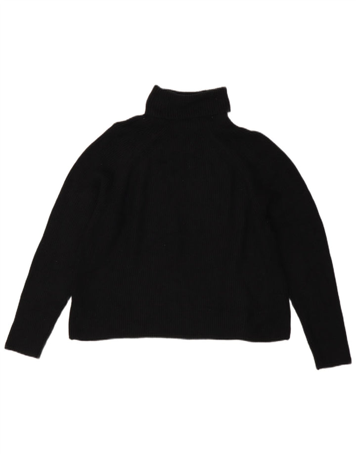 Marks & Spencer Damski sweter z golfem UK 16, duży, czarny, wiskoza