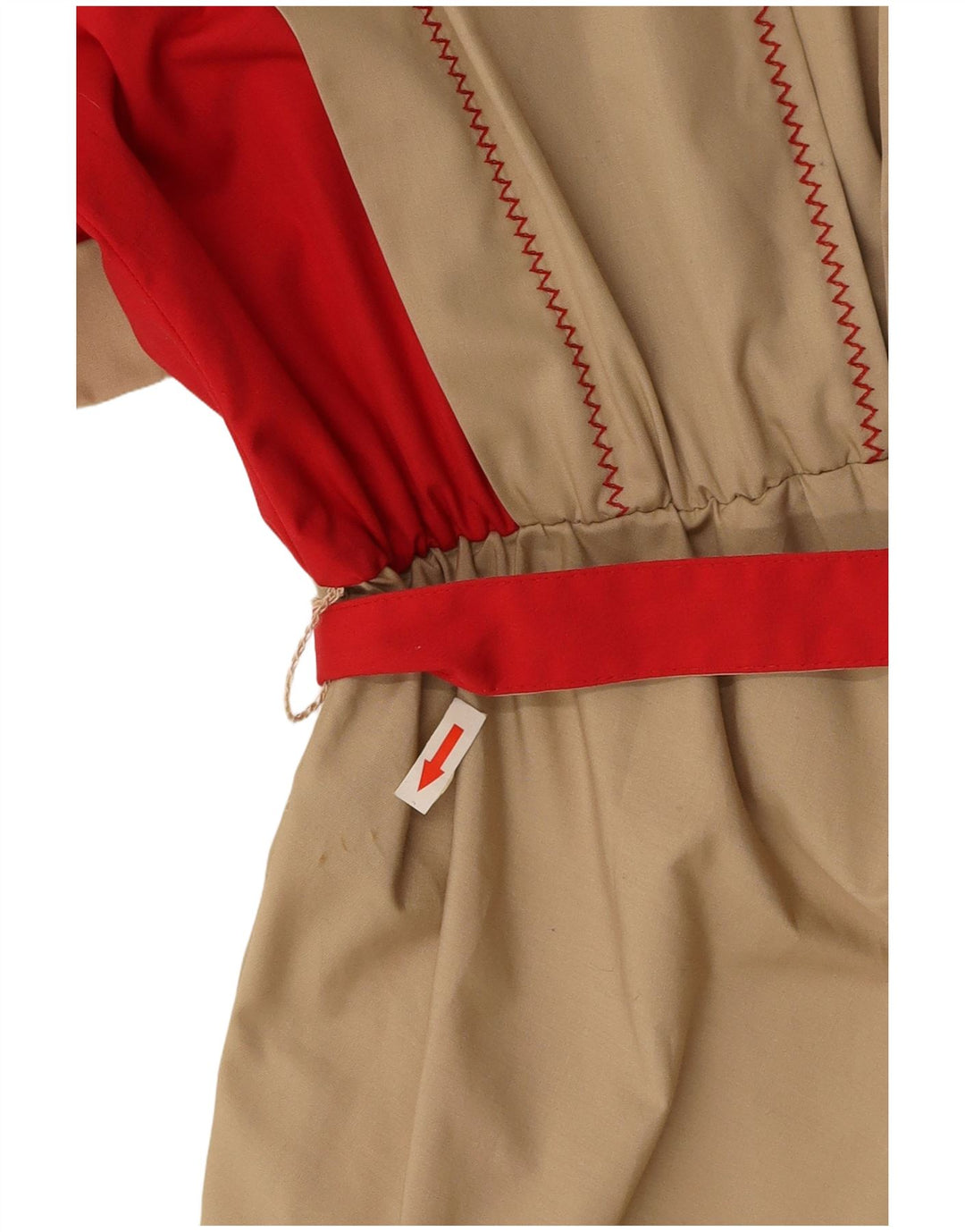 Damska sukienka maxi VINTAGE UK 16, duży beżowy blok kolorów