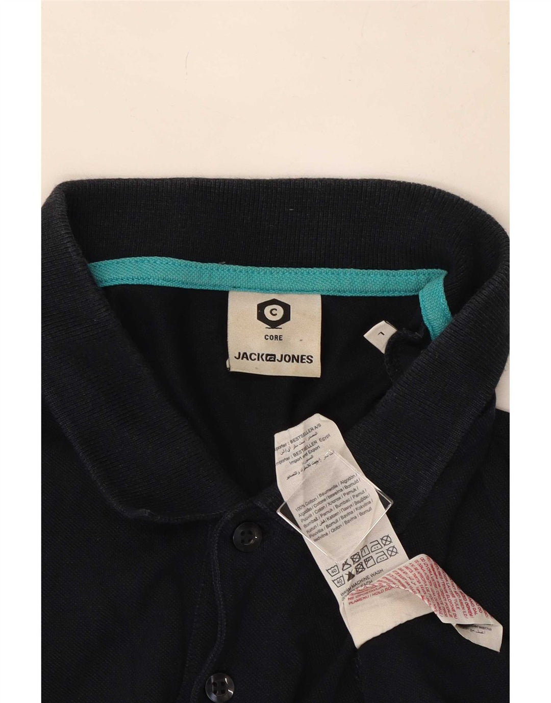 Męska koszulka polo Jack & Jones, duża, granatowa, bawełniana