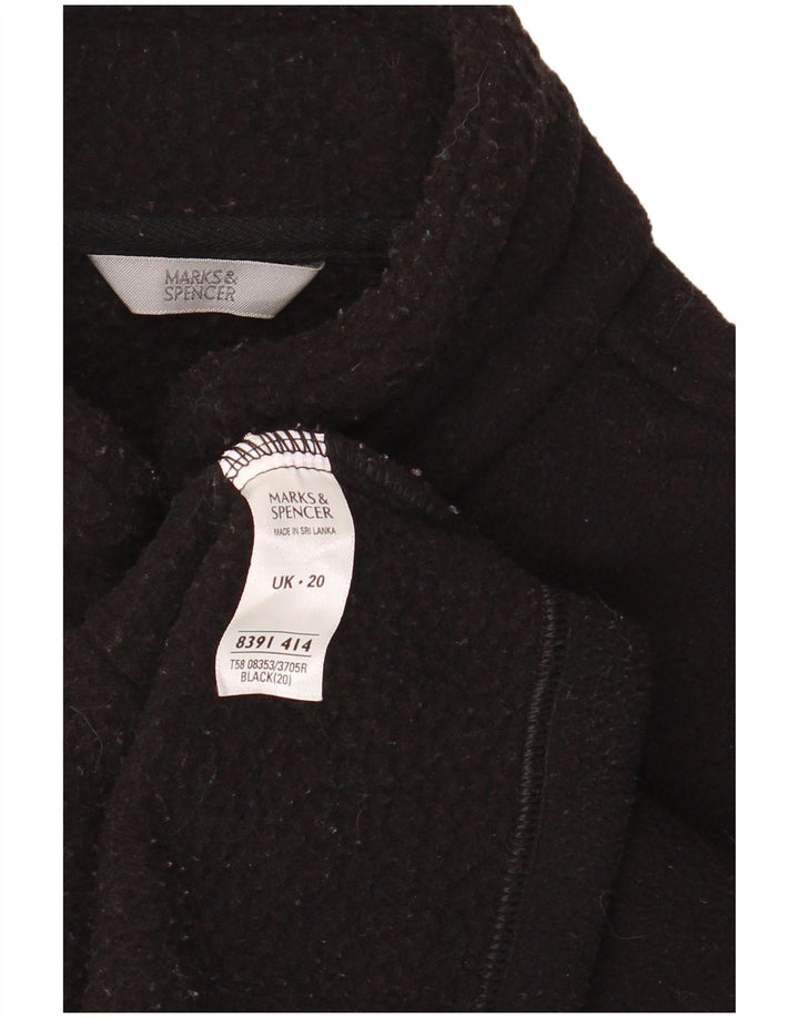 Marks & Spencer Damski płaszcz oversize UK 20 2XL, czarny poliester