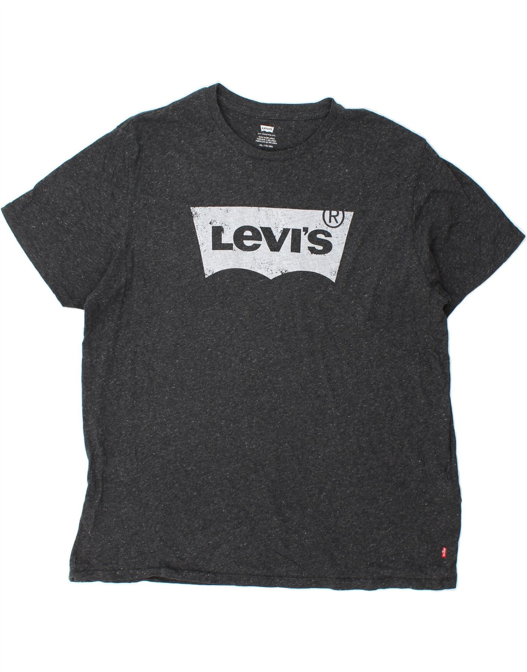 LEVI'S Mens Graphic T-Shirt Top 2XL Grey Flecked Cotton Vintage Levi's and Second-Hand Levi's from Messina Hembry 