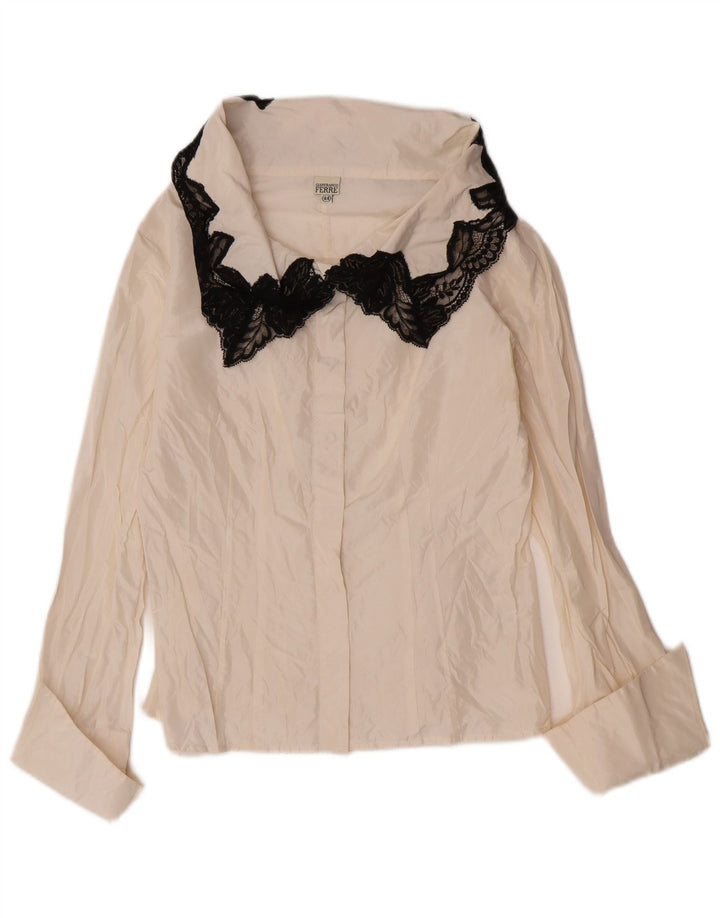 Damska bluzka koszulowa Gianfranco Ferre IT 44 Medium Off White Floral