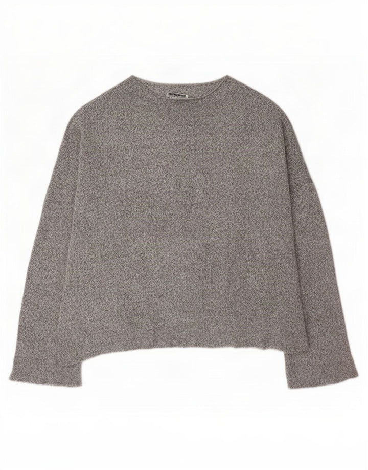 Damski top oversize z długim rękawem Zara UK 14, średnioszary, nakrapiany