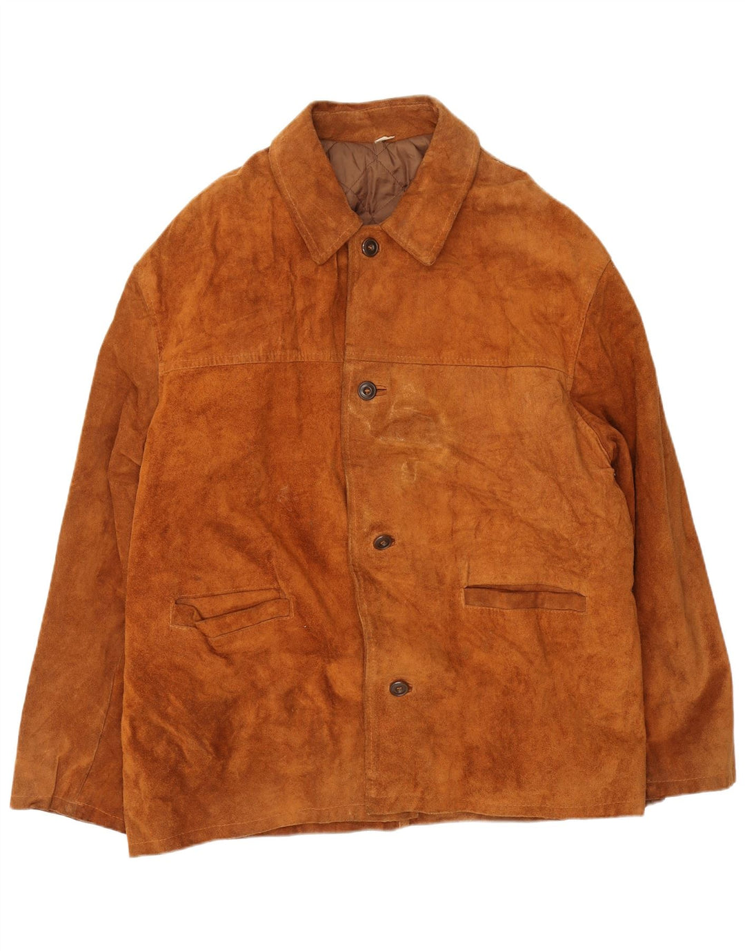 Zamszowa kurtka damska vintage UK 44 2XL brązowa