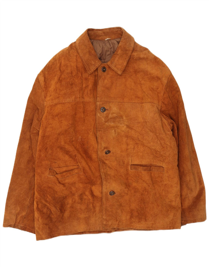 Zamszowa kurtka damska vintage UK 44 2XL brązowa