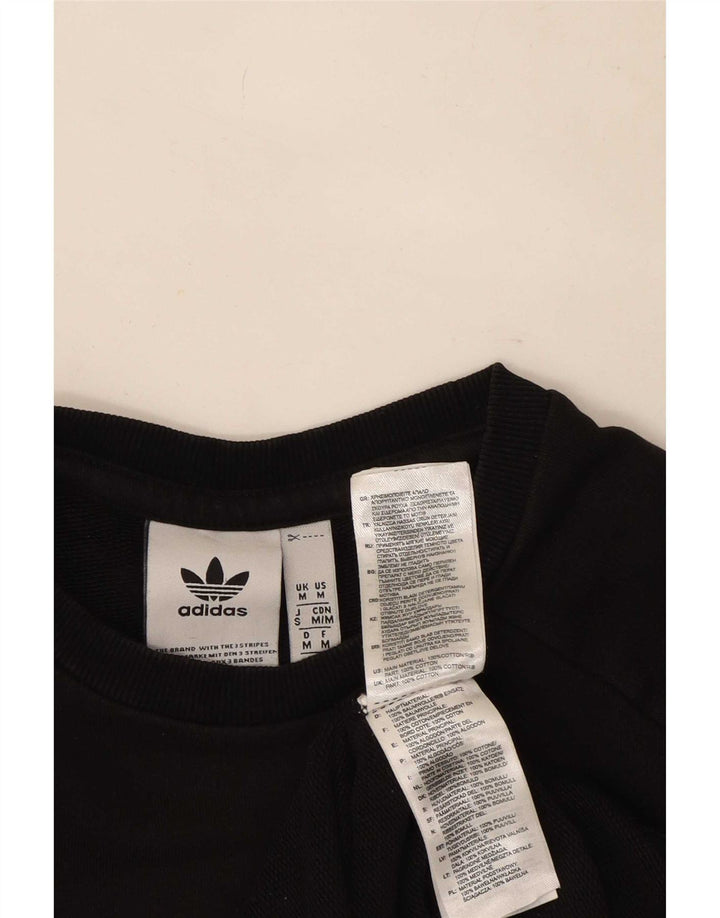Męska bluza Adidas z grafiką, średnia czarna bawełniana