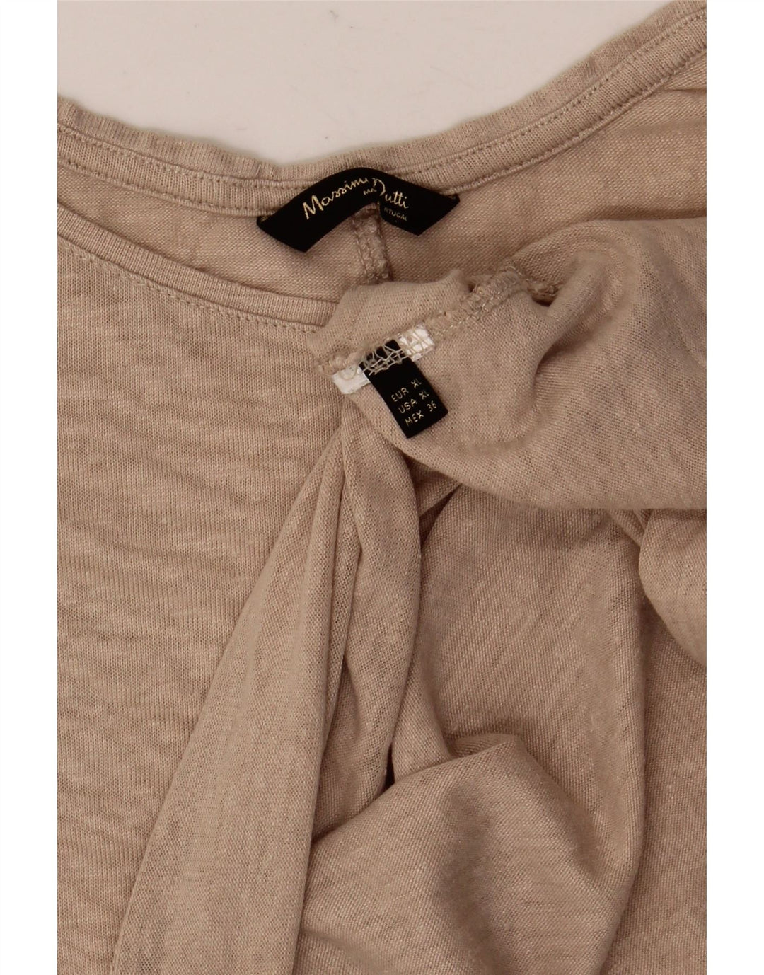 Damski top Massimo Dutti z długim rękawem UK 18 XL, beżowy, nakrapiany
