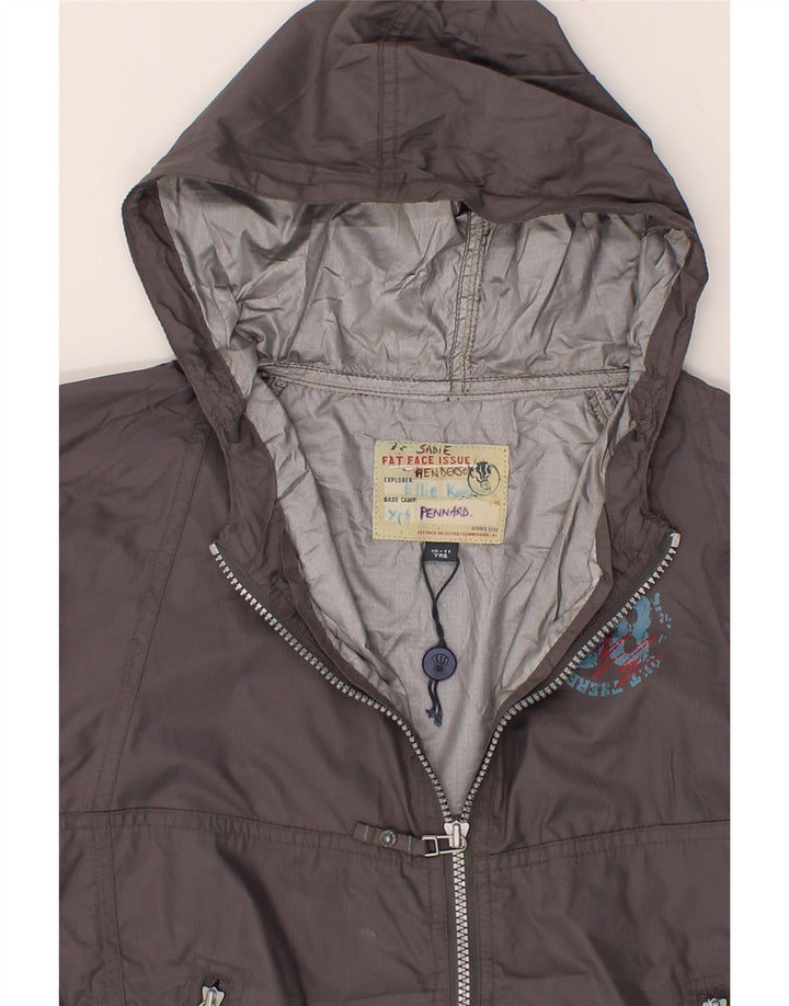 FAT FACE Boys Hooded Rain Jacket 10-11 Years Grey Nylon Vintage Fat Face and Second-Hand Fat Face from Messina Hembry 