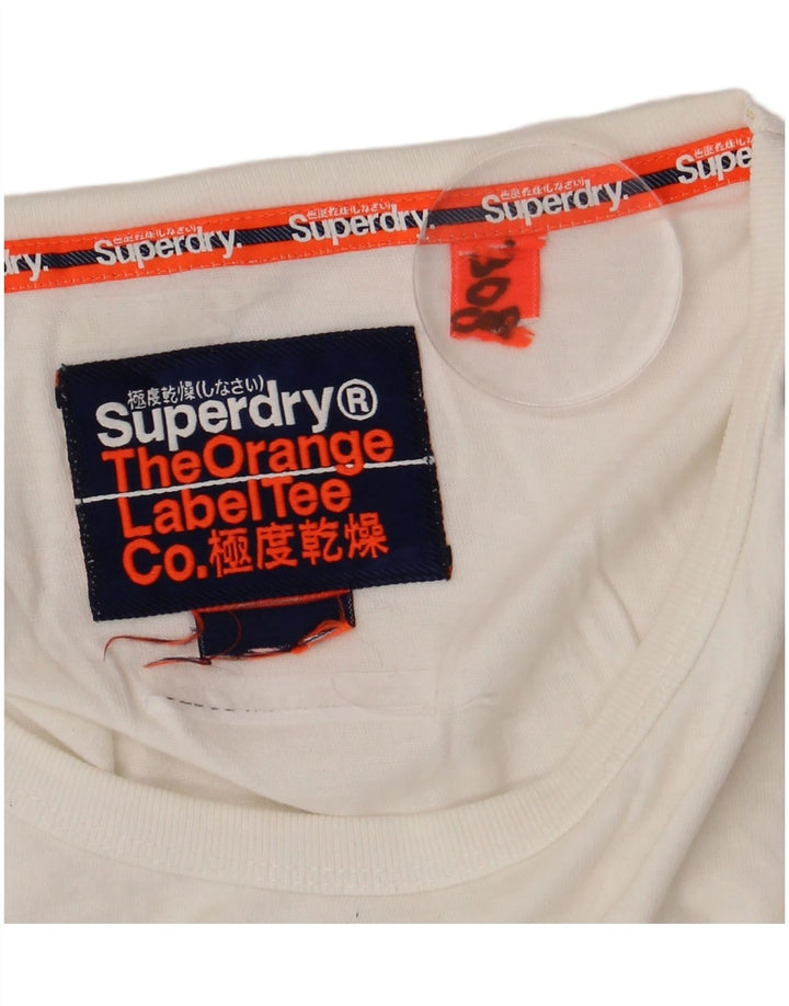 SUPERDRY Męski top z kamizelką, mały, biały