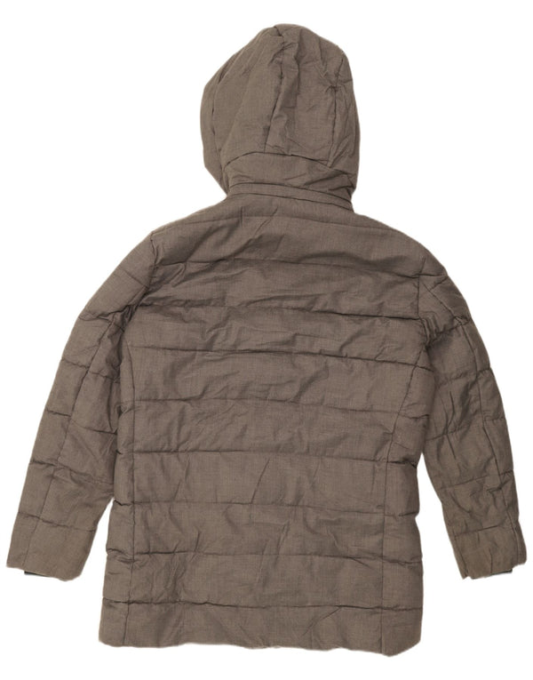 Męski ocieplany płaszcz z kapturem Zara UK 40, duży, szary poliester