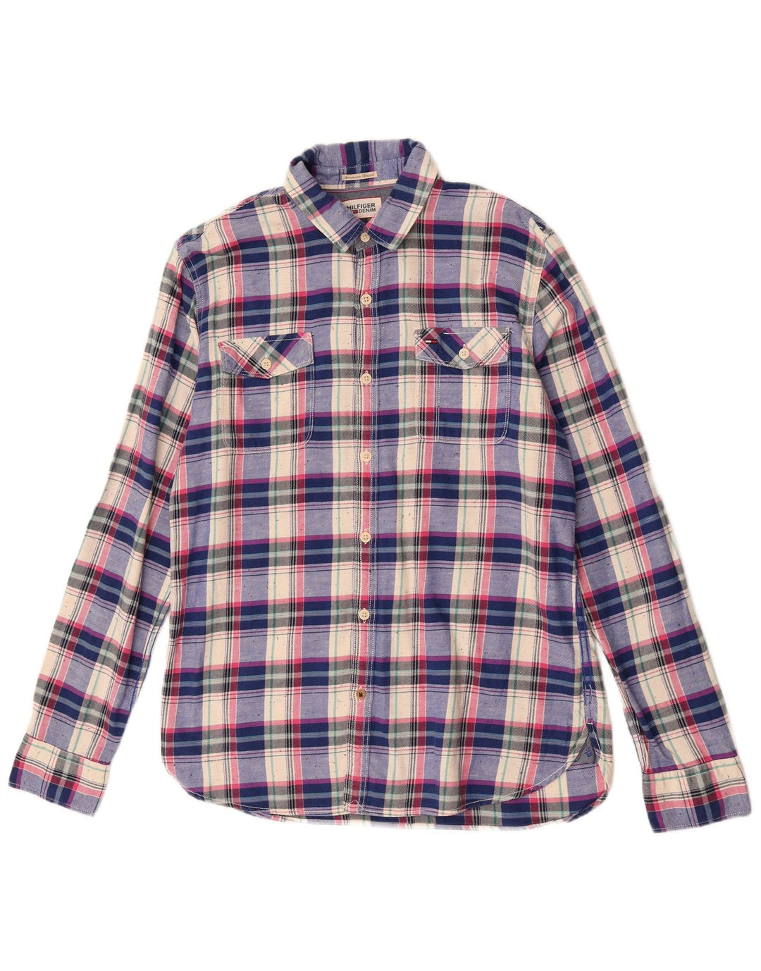 Koszula męska Tommy Hilfiger, duża, niebieska, bawełniana krata