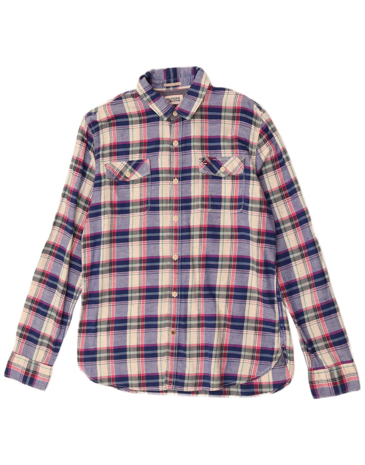 Koszula męska Tommy Hilfiger, duża, niebieska, bawełniana krata