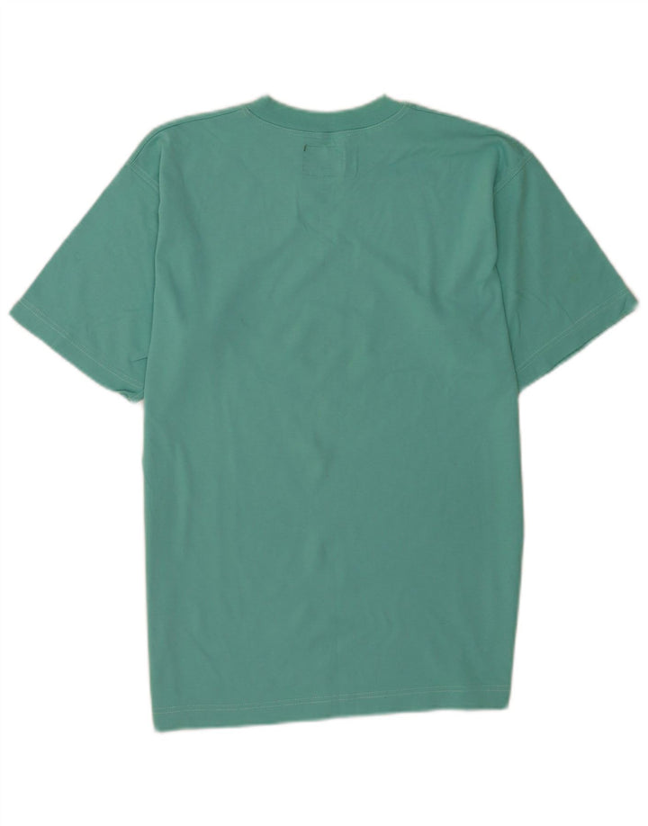 Męski T-shirt z grafiką Vagabond, mały, turkusowy, bawełniany