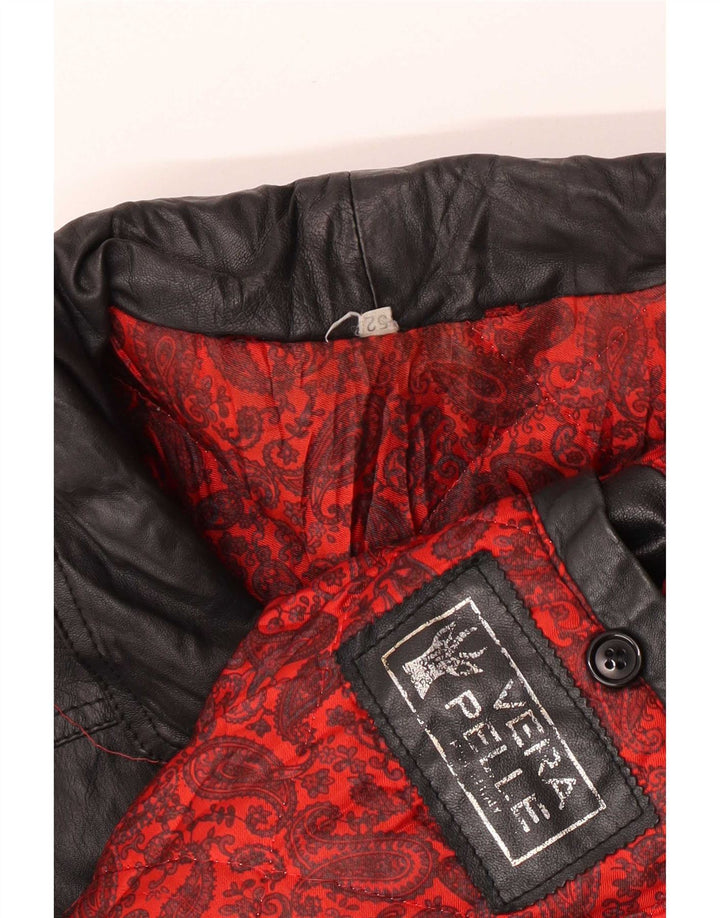 Vintage męska skórzana kurtka IT 52 XL czarna