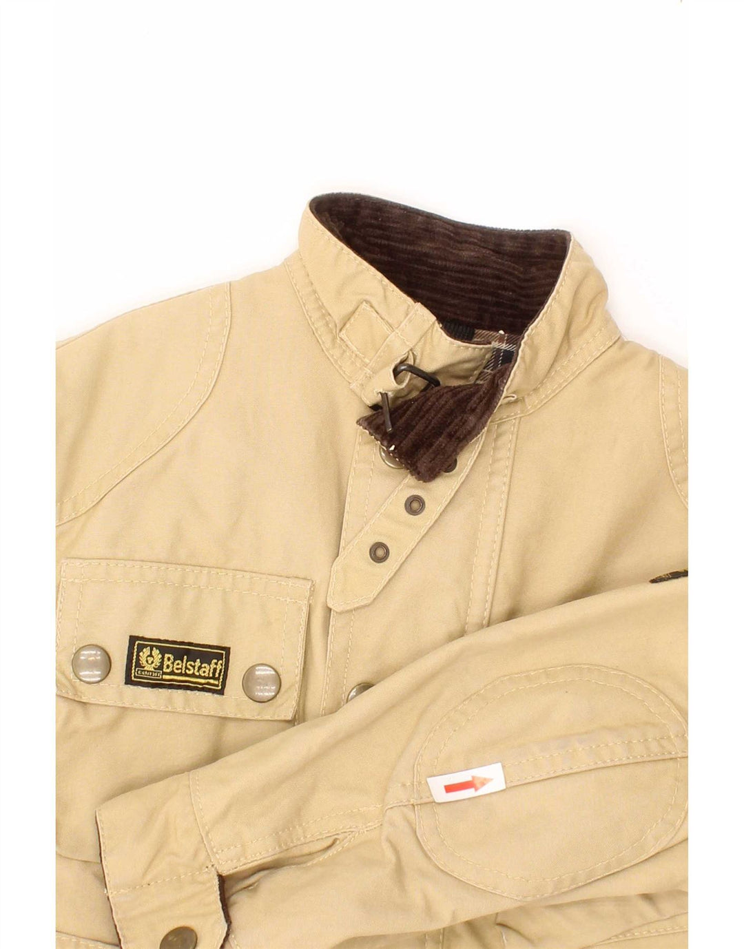 Kurtka chłopięca Belstaff Utility 3-4 lata, beżowa, bawełniana, w stylu motocyklowym