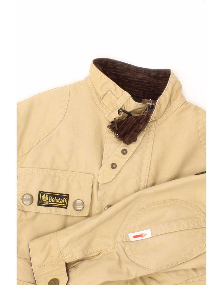 Kurtka chłopięca Belstaff Utility 3-4 lata, beżowa, bawełniana, w stylu motocyklowym