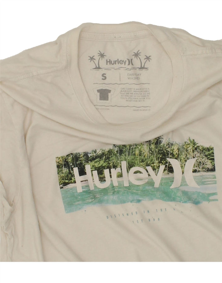 HURLEY Mens Graphic T-Shirt Top Small White Cotton Vintage Hurley and Second-Hand Hurley from Messina Hembry 